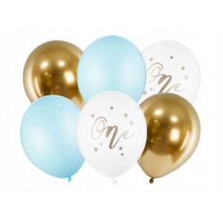 Balony lateksowe niebieskie na roczek 1 urodziny
