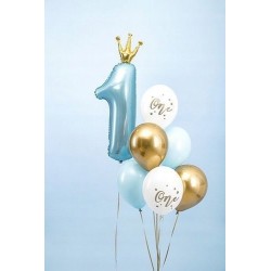 Balony lateksowe niebieskie na roczek 1 urodziny - 2