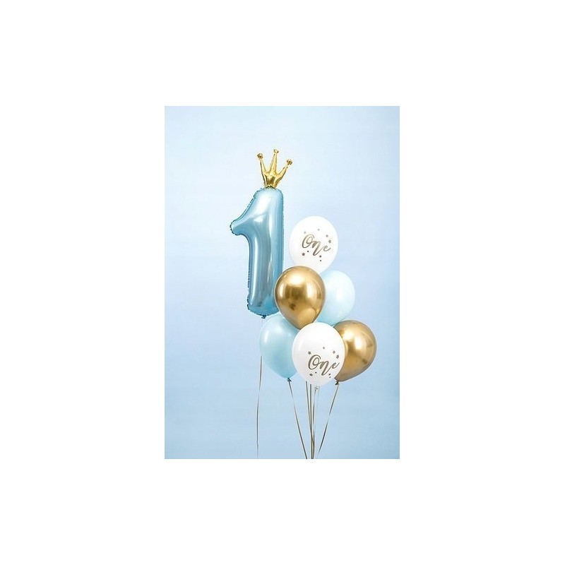 Balony lateksowe niebieskie na roczek 1 urodziny - 2