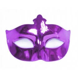 Maska prosta metaliczna fioletowa karnawałowa