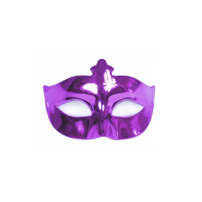 Maska prosta metaliczna fioletowa karnawałowa - 1
