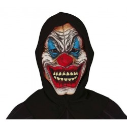 Maska czarna uśmiechnięty klaun straszny morderca