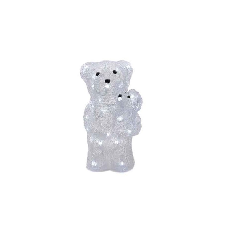 Niedźwiedź akrylowy led zew/wew zimny biały 16x16x40cm - 1