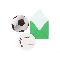 Zaproszenia z kopertą piłka nożna zielone urodziny - 2