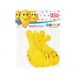 Balony uśmiechy żółte emotikon wesoły 12 cali 5szt - 2