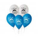 Balony najlepszy tata Dzień Ojca niebieski biały - 1