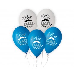 Balony najlepszy tata Dzień Ojca niebieski biały