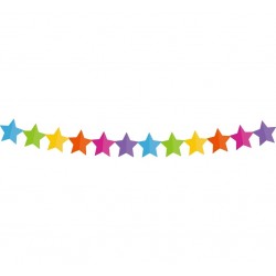Girlanda papierowa gwiazdki tęczowe dekoracja