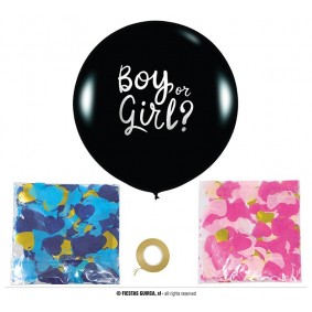Balon lateksowy czarny chłopiec czy dziewczynka - 1