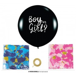 Balon lateksowy czarny chłopiec czy dziewczynka - 1