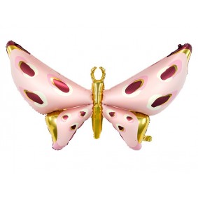 Balon foliowy motyl różowo-złoty ozdobny owad - 1