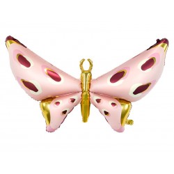Balon foliowy motyl różowo-złoty ozdobny owad