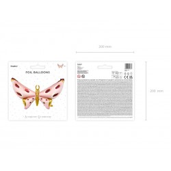 Balon foliowy motyl różowo-złoty ozdobny owad - 4