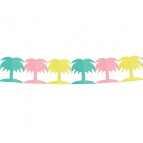 Girlanda papierowa kolorowa Palma pastelowe ozdoba - 1