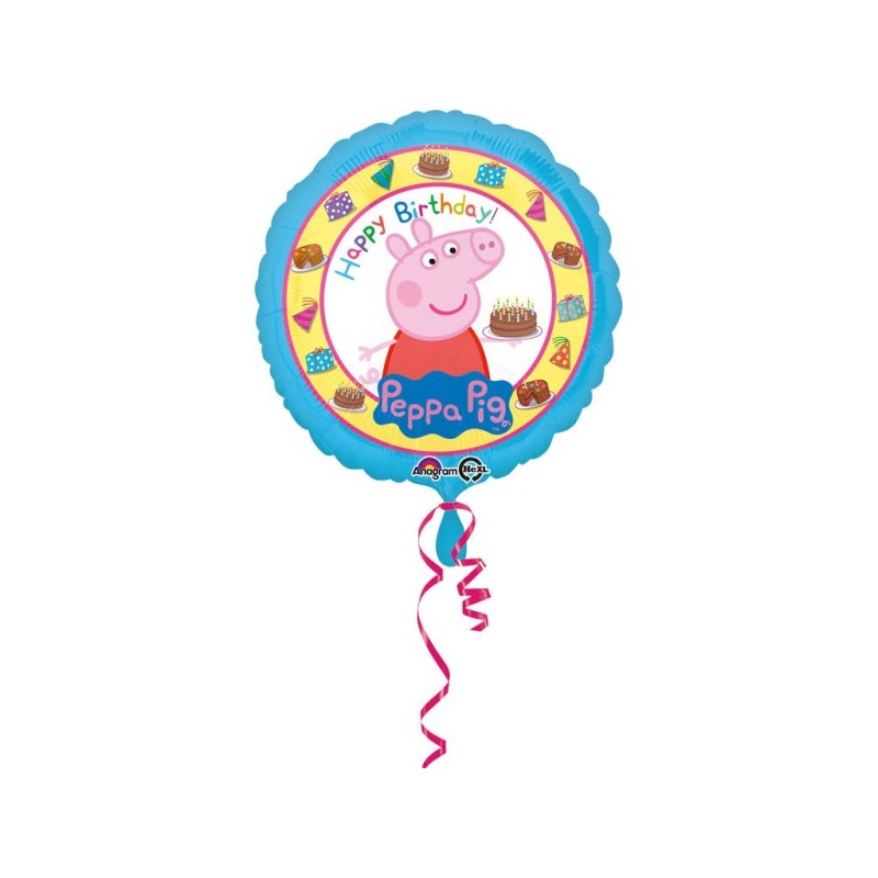Balon foliowy świnka Peppa Pig urodzinowy na hel - 1