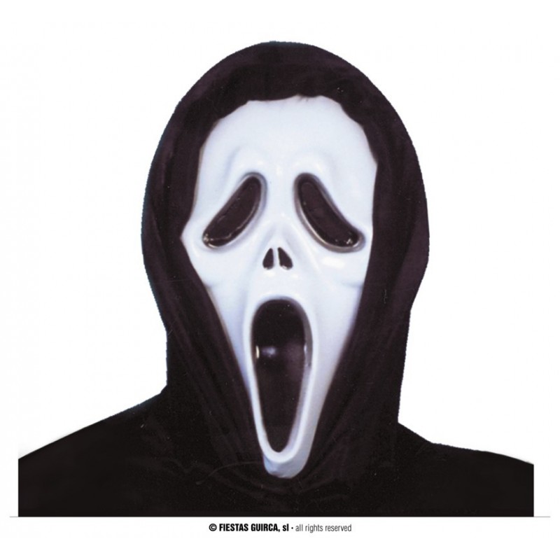 Maska Krzyk Scream biała z kapturem Ghost face - 1