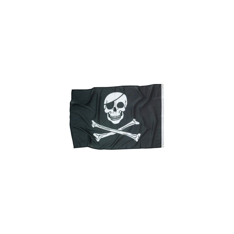 Flaga piracka czarna z białą czaszką z piszczelami - 1