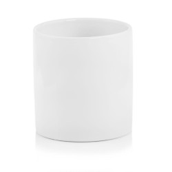 Osłonka na doniczkę ceramiczna biała walec 13 cm