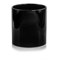 Osłonka na doniczkę walec ceramiczna czarna 13cm - 1