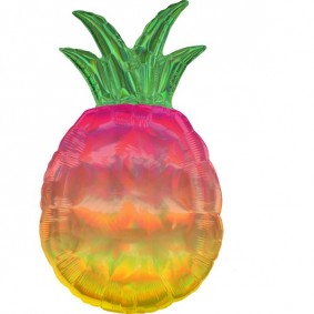 Balon foliowy ananas holograficzny owoc letni - 1