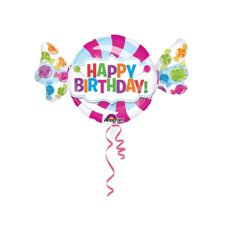Balon foliowy Happy Birthday cukierek urodzinowy - 1