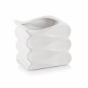 Osłonka na doniczkę ceramiczna biała glamour 17cm - 1