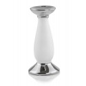 Świecznik glamour ceramiczny biały srebrny 25cm - 2
