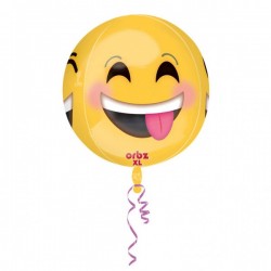 Balon okrągły emoji żółty ozdobny emotikon na hel