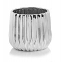 Ceramiczna osłonka na doniczkę srebrna ozdoba 16cm - 1