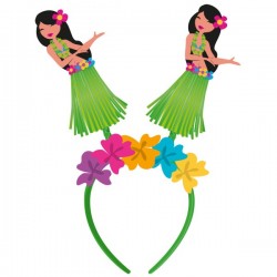 Opaska na głowę zielona hawajska dziewczyna hula - 1