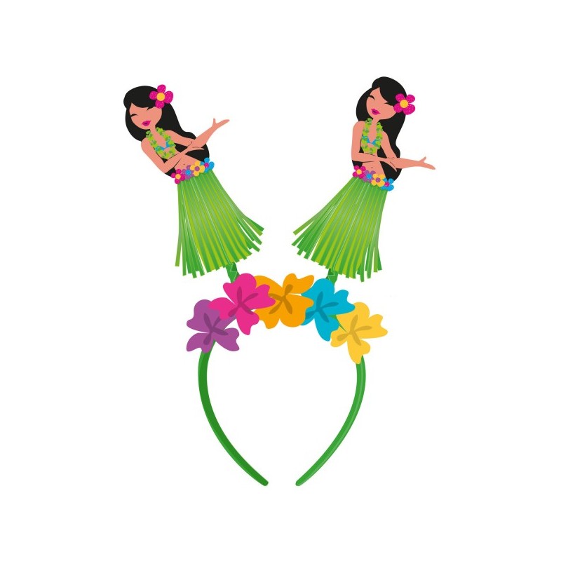 Opaska na głowę zielona hawajska dziewczyna hula - 1