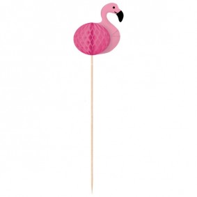 Pikery flamingi różowe długie do jedzenia drinków - 1