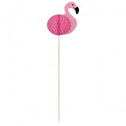 Pikery flamingi różowe długie do jedzenia drinków