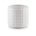 Ceramiczna osłonka na doniczkę cylinder biała 13cm - 1