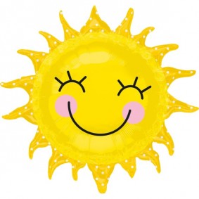 Balon foliowy Słońce uśmiechnięte żółty okrągły - 1
