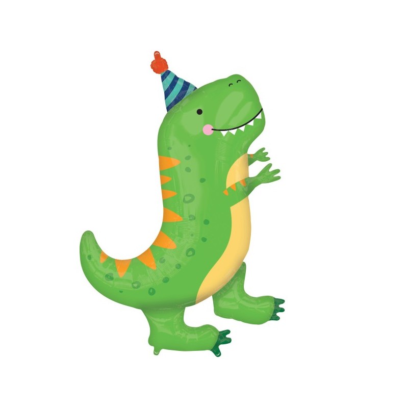 Balon foliowy dinozaur T-rex zielony duży na hel - 1