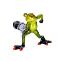 Figurka żaba z ciężarkiem  ozdobna ceramiczna - 2