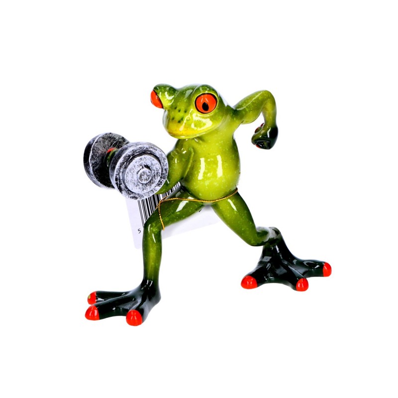 Figurka żaba z ciężarkiem  ozdobna ceramiczna - 2