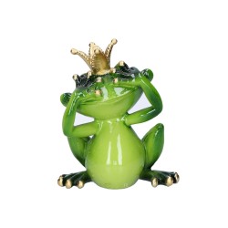 Figurka żaba z koroną ozdobna ceramiczna 12cm - 2