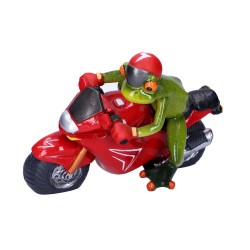 Figurka żaba na motorze 12x18 ozdobna ceramiczn - 3