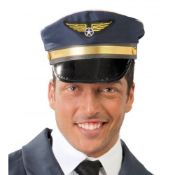 Czapka kapitana pilota samolotu niebiesko-złota