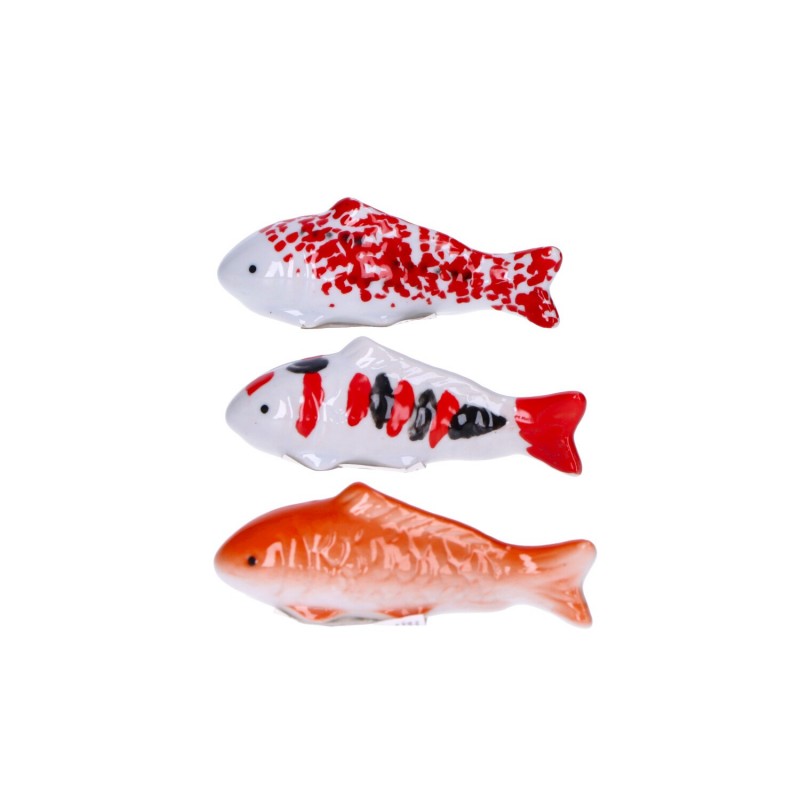 Ryba porcelanowa rybki białe czerwone mix 11x4cm - 3