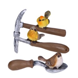 Ozdobne narzędzia ogrodowe z ptaszkiem dekoracja - 3