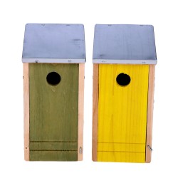 Domek dla ptaków drewniany do ogrodu 12x15x27cm - 2