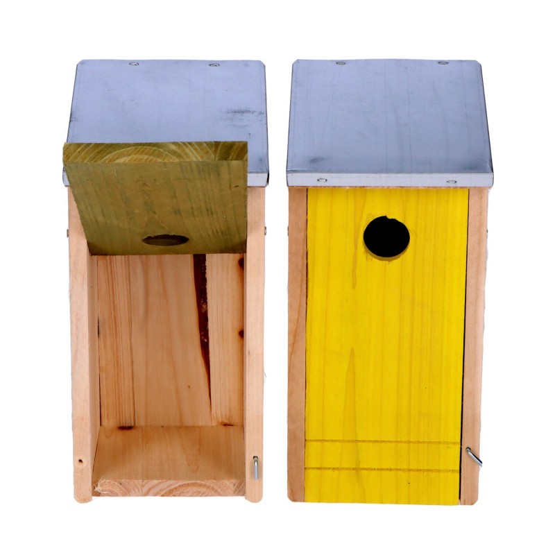 Domek dla ptaków drewniany do ogrodu 12x15x27cm - 4