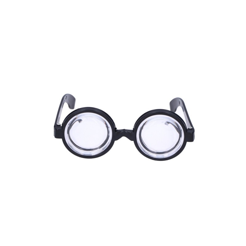 Okulary okrągłe czarne z grubymi szkłami dodatek - 4