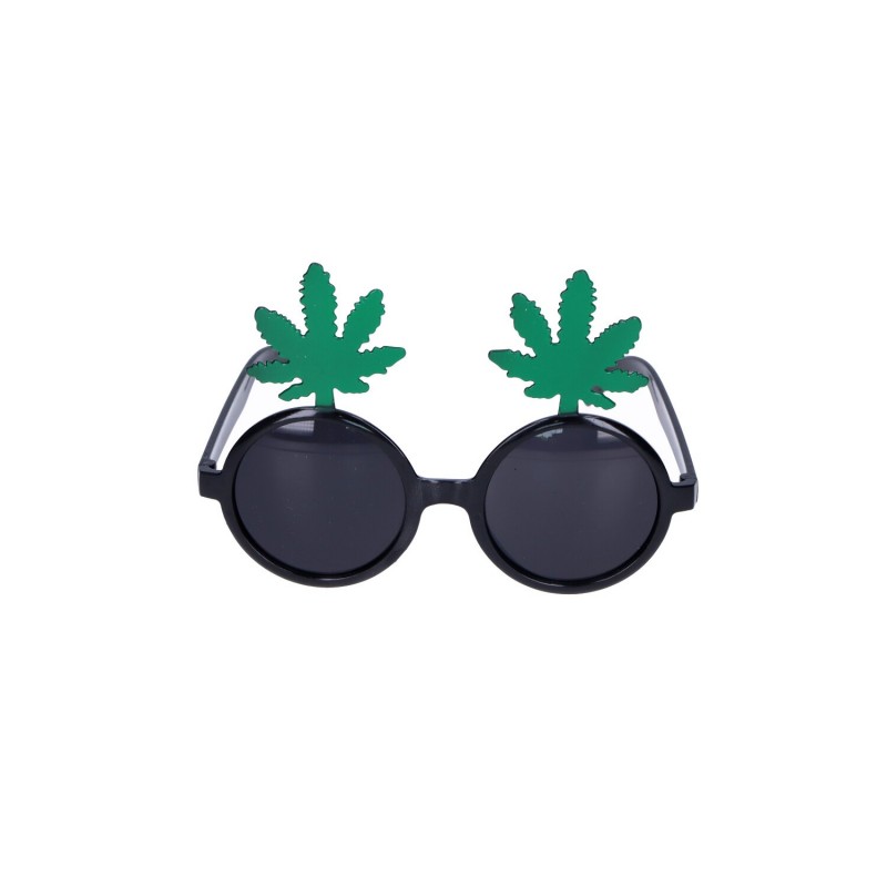Okulary czarne z liściami marihuany - 3