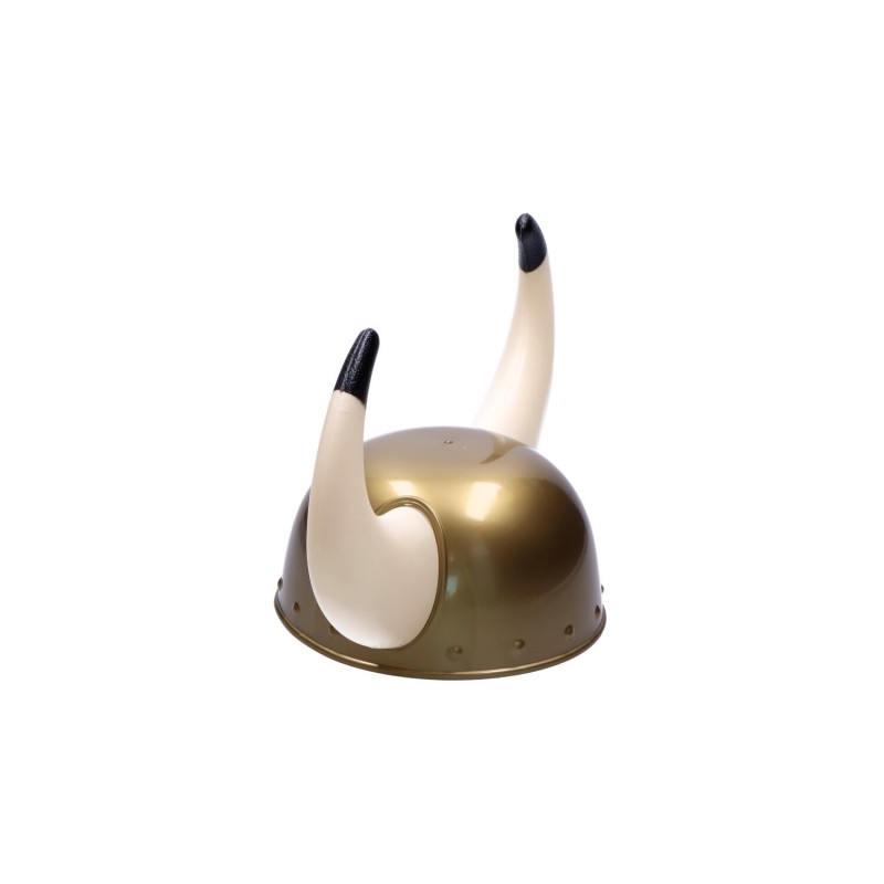 Hełm wikinga złoty z białymi rogami strój asterixa - 3