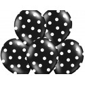 Balony lateksowe mocne czarne w białe kropki 6szt - 2