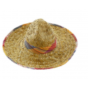 Kapelusz sombrero słomiany z kolorowym obszyciem - 1